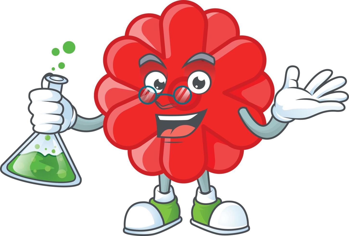Chinese red flower cartoon character style vector