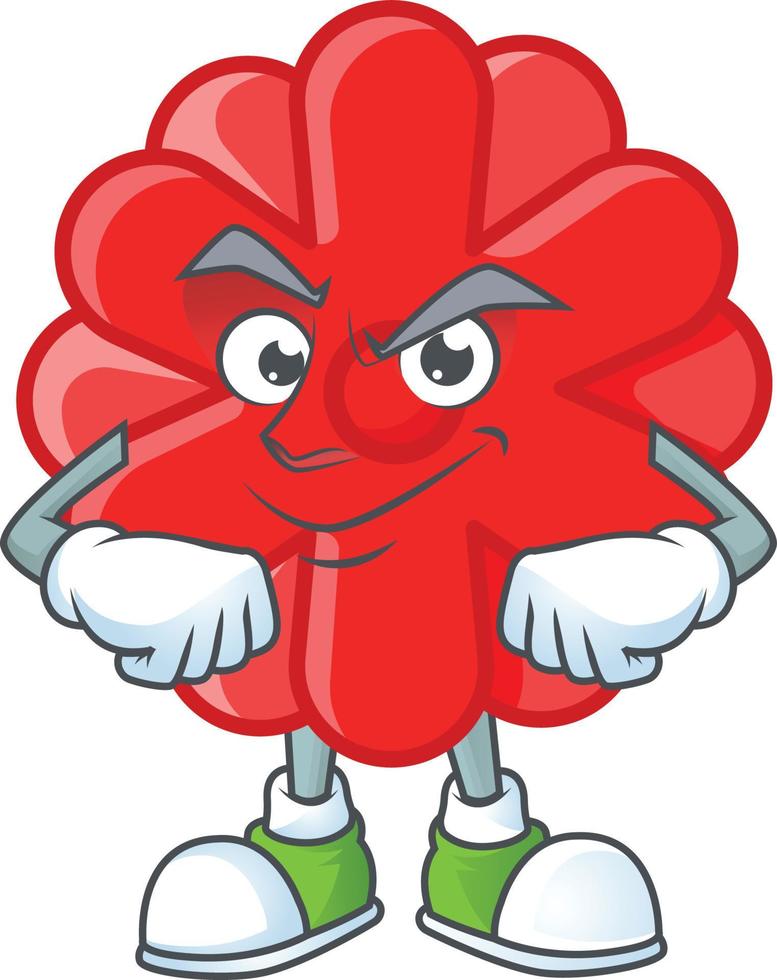 Chinese red flower cartoon character style vector