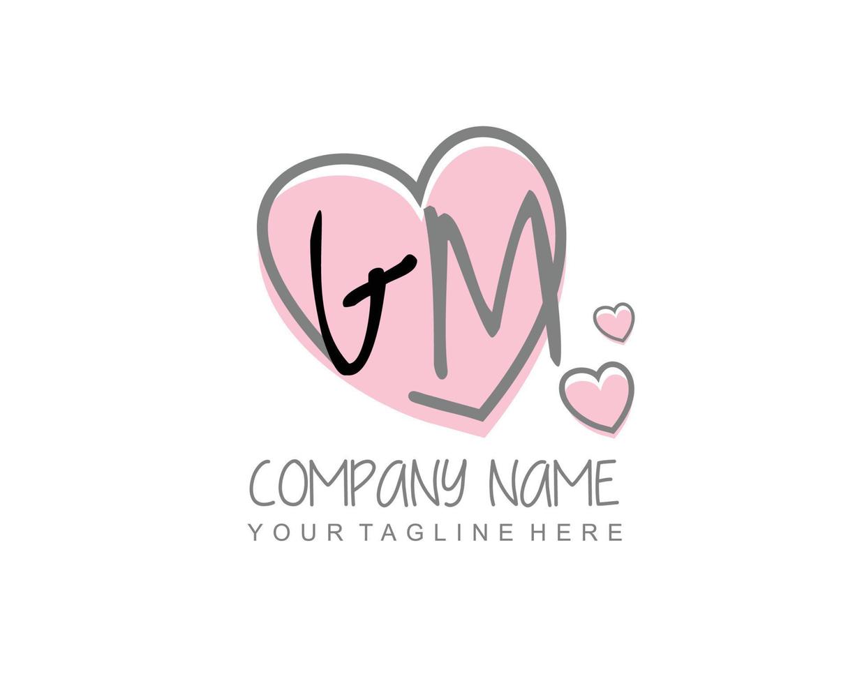 Initial GM with heart love logo template vector 20087859 Vector ...
