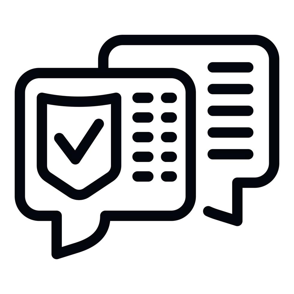 Warranty chat icon outline vector. Certificate card vector