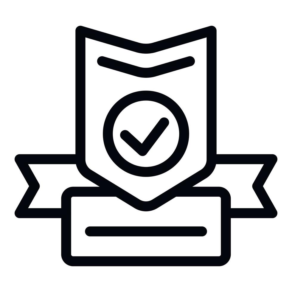Frame badge icon outline vector. Warranty card vector