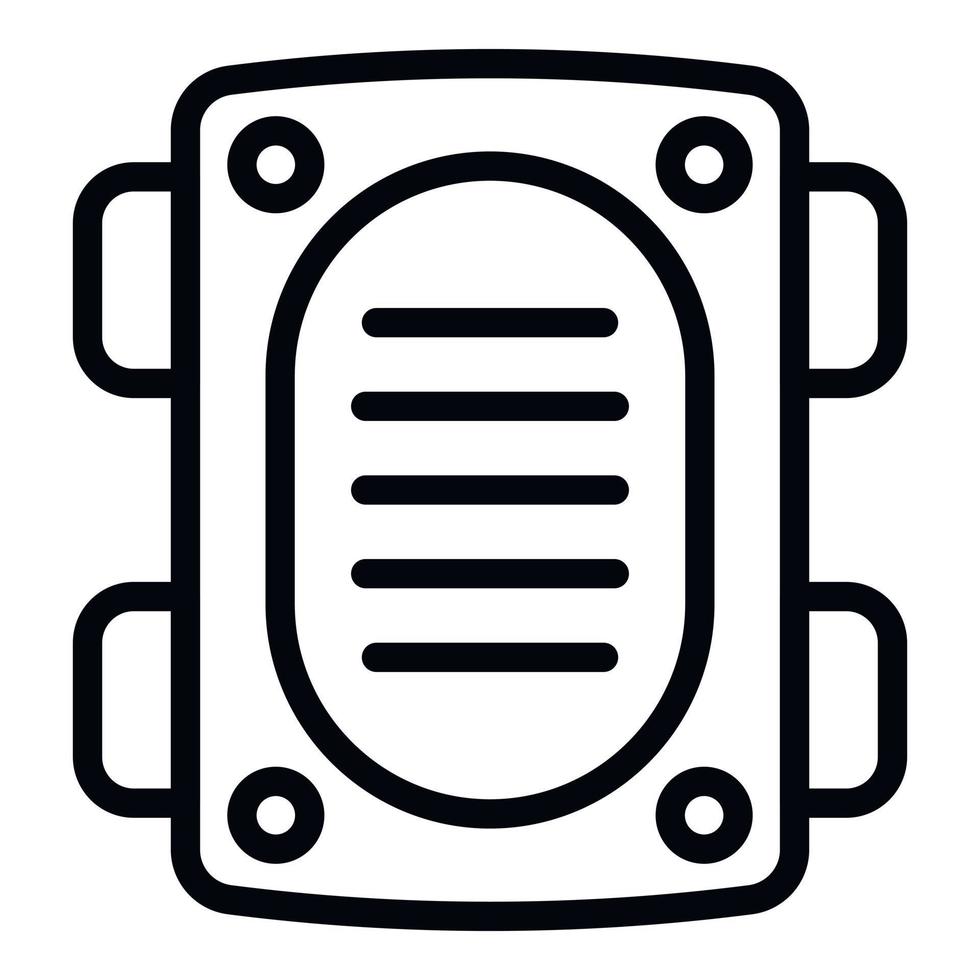 Knee protection icon outline vector. Paintball game vector
