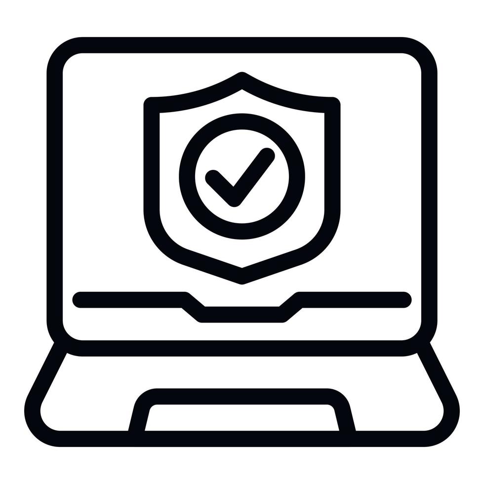 ordenador portátil nuevo garantía icono contorno vector. tarjeta certificado vector