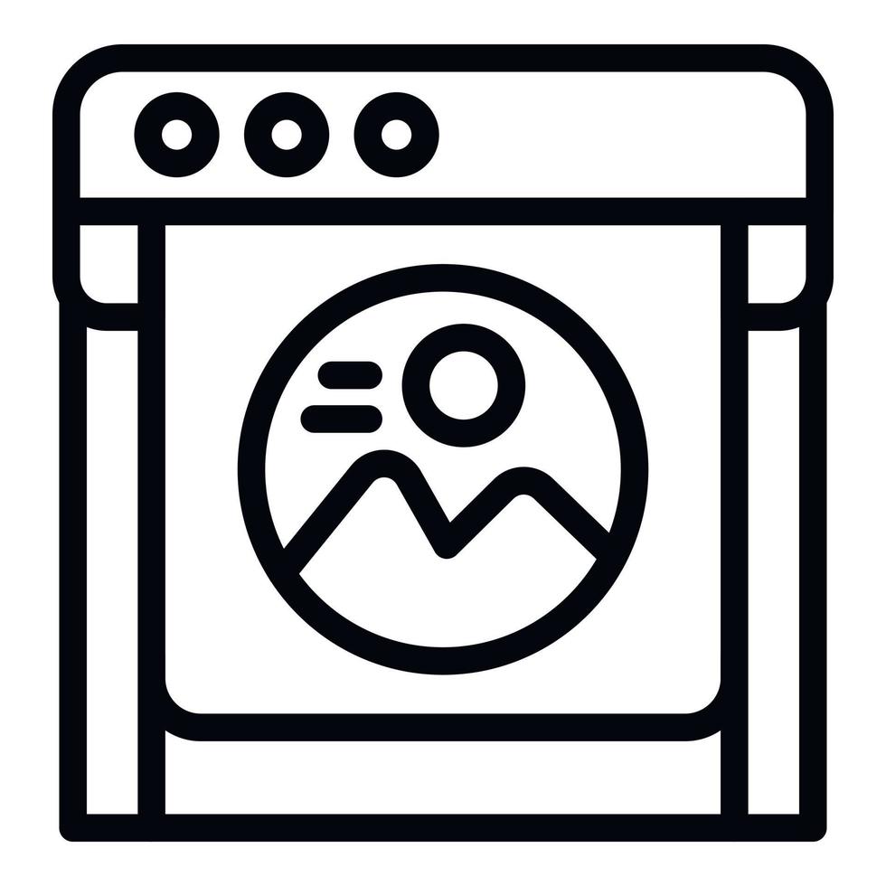 Offset device icon outline vector. Plotter device vector