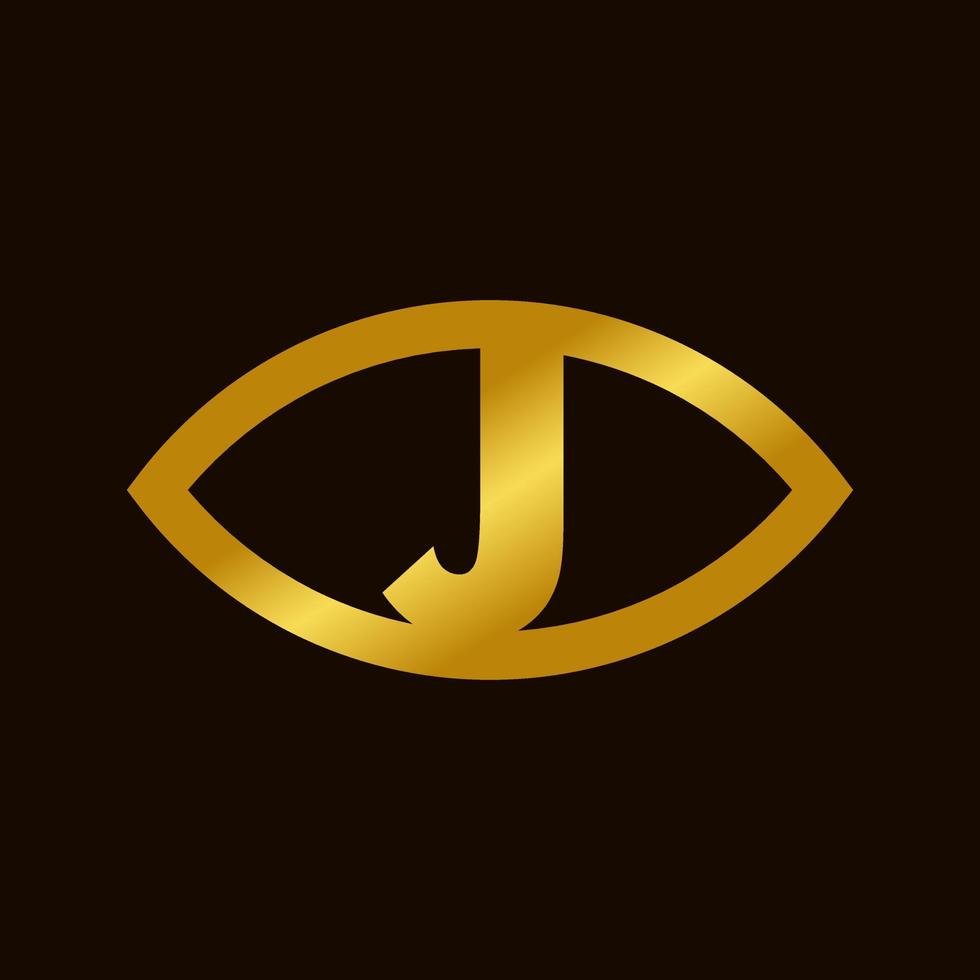 inicial j ojo logo vector