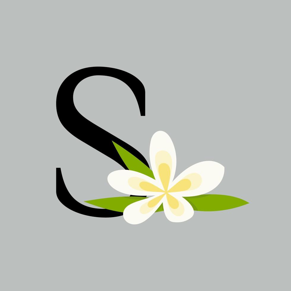 inicial s belleza flor logo vector