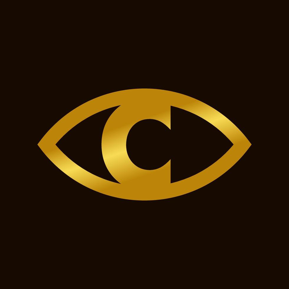 inicial C ojo logo vector