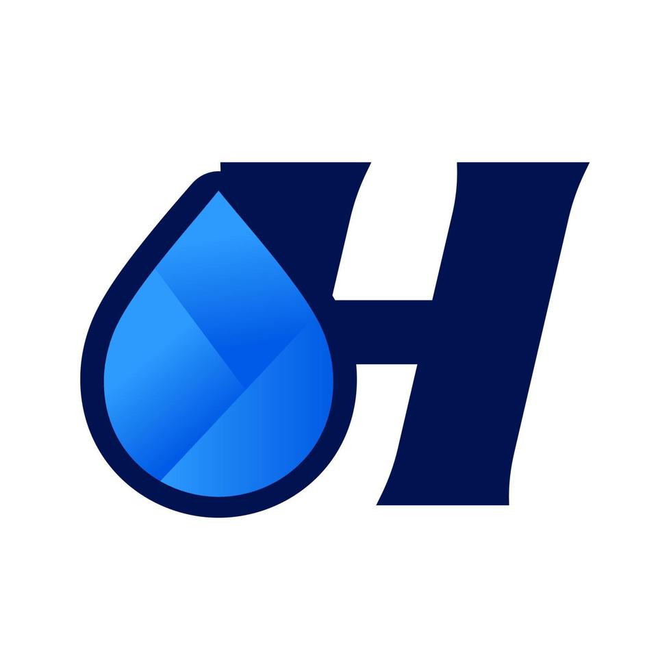 inicial h agua soltar logo vector