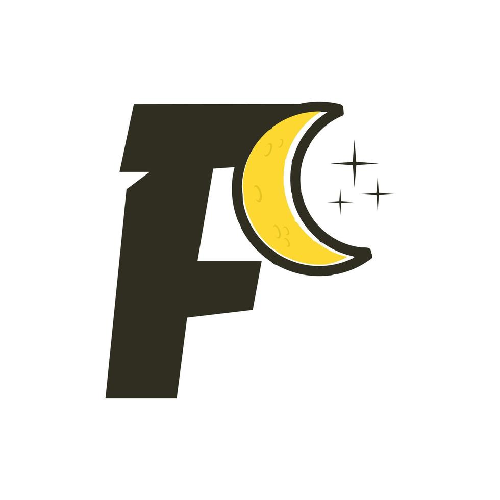 .*・゜Moon　.゜・*. Initial P Moon Logo 20123734 Vector Art at Vecteezy