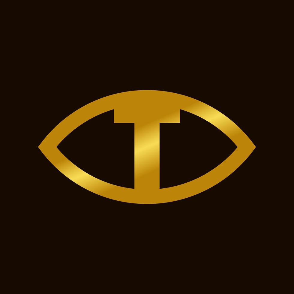 inicial t ojo logo vector