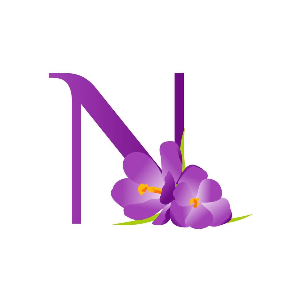 Initial N Flower Logo vector