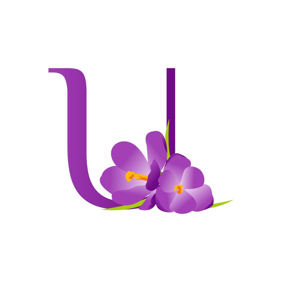 Initial U Flower Logo vector