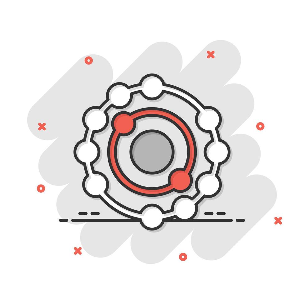 icono antioxidante en estilo cómico. ilustración de vector de dibujos animados de molécula sobre fondo blanco aislado. concepto de negocio de efecto de salpicadura de desintoxicación.