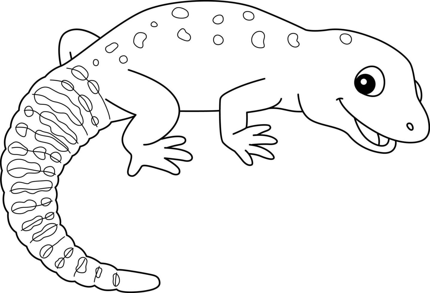 Leopard Gecko Animal Isolated Coloring Page vector