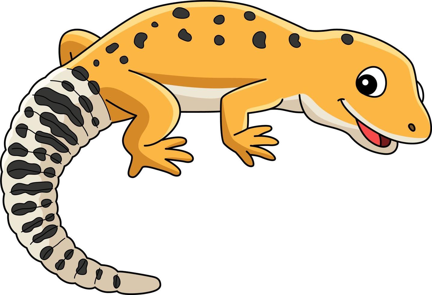 leopardo geco animal dibujos animados de colores clipart vector