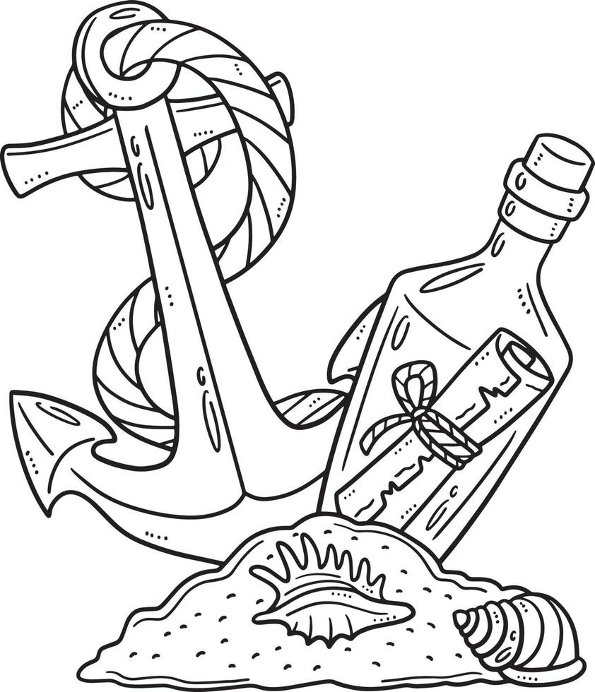 Message in a Bottle and Anchor Isolated Coloring vector