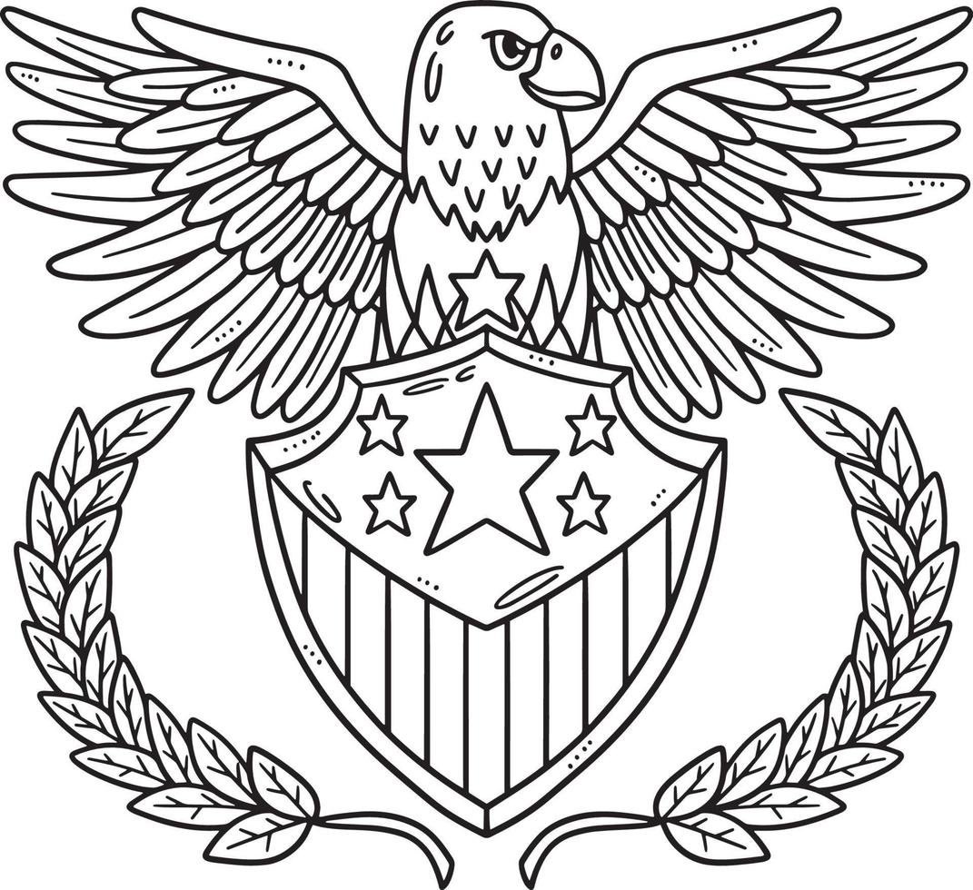 americano bandera y águila Insignia aislado colorante vector