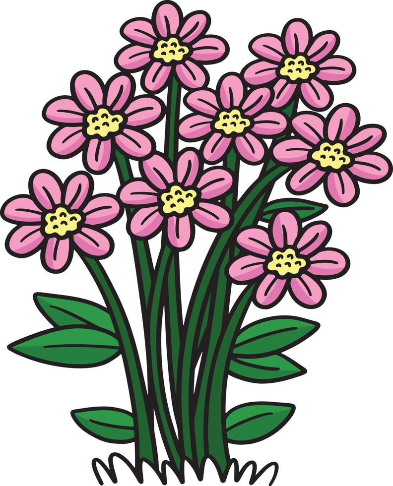 Spring Flower Cartoon Colored Clipart Illustration vector