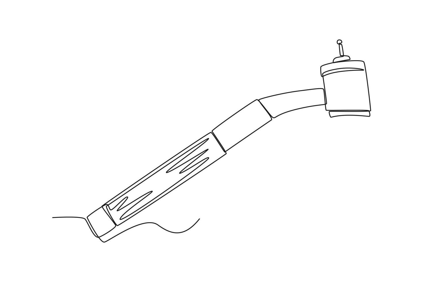 Continuous one line drawing electric toothbrush for cleaning teeth. Dental health concept. Single line draw design vector graphic illustration.