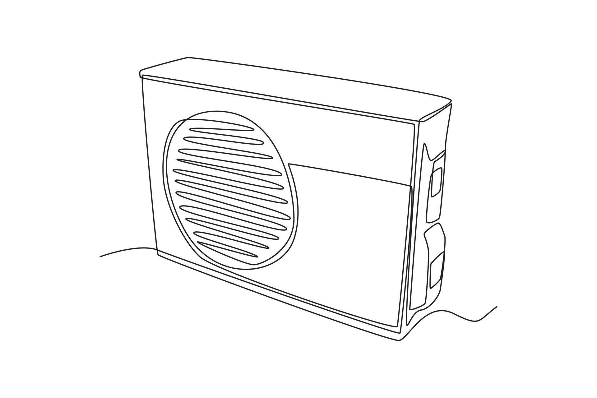 Single one line drawing air conditioner condenser. Electricity home