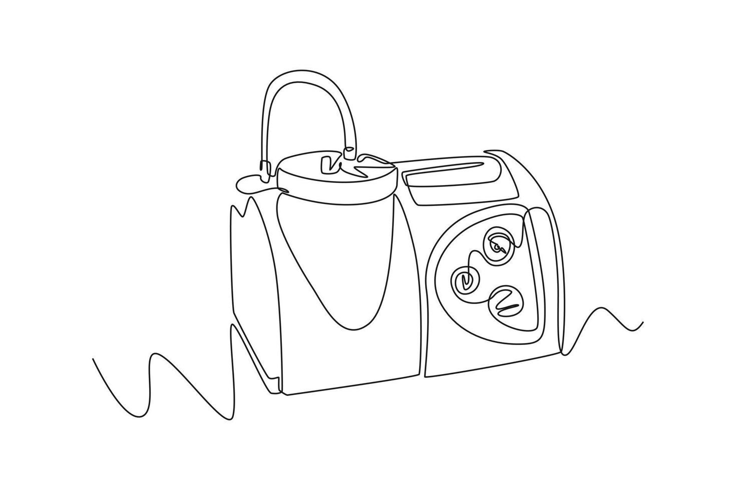 Continuous one line drawing a suction. Health tool concept. Single line draw design vector graphic illustration.