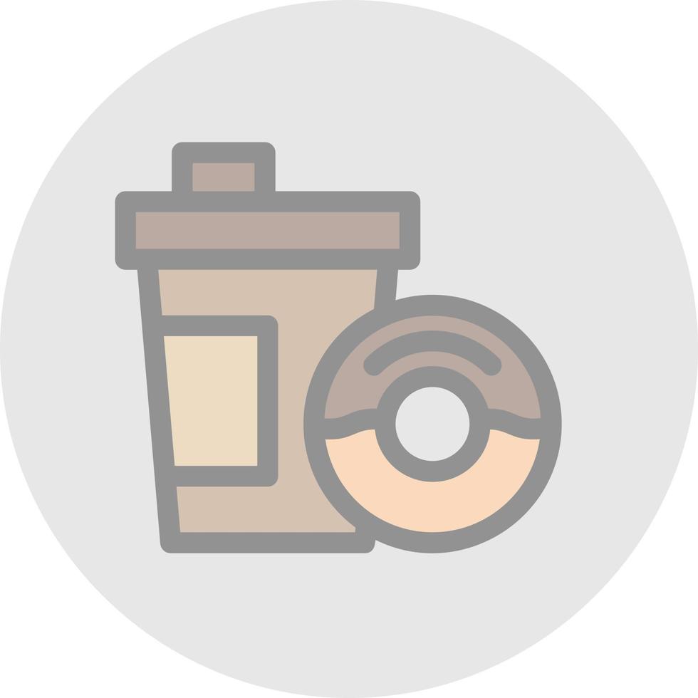 Coffee Doughnut Vector Icon Design