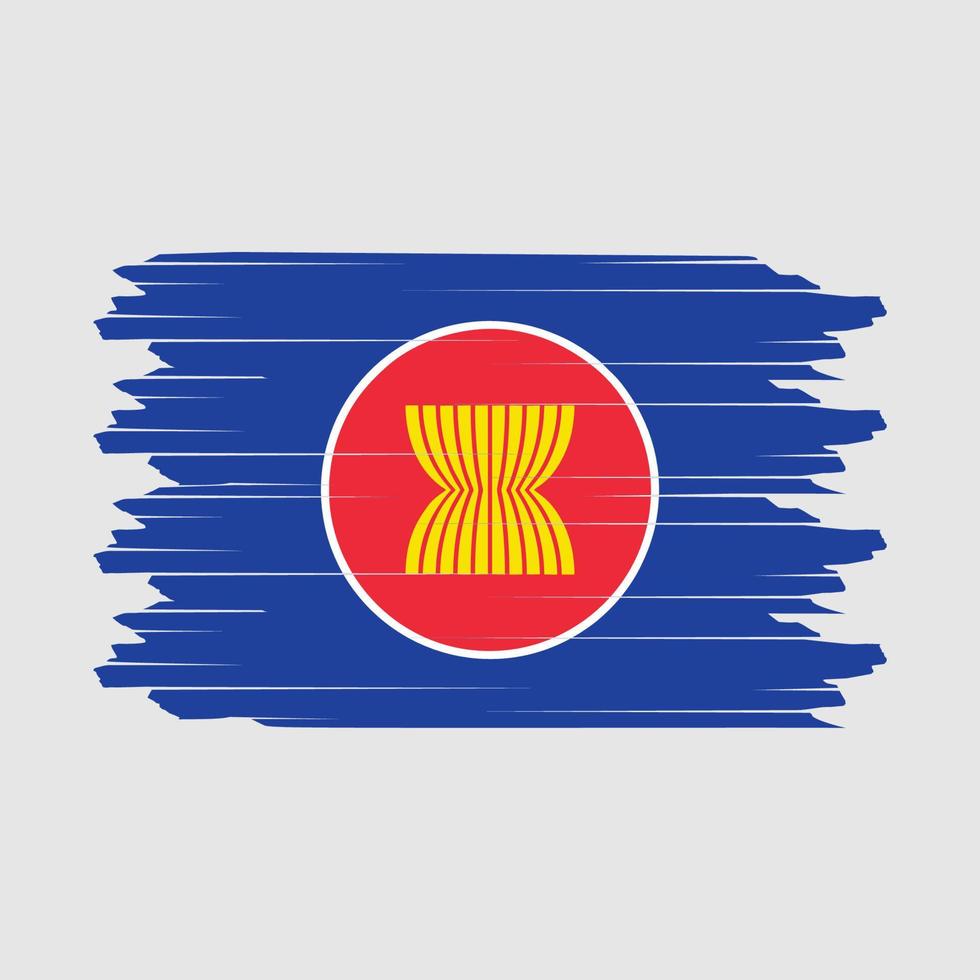 vector de pincel de bandera de la asean