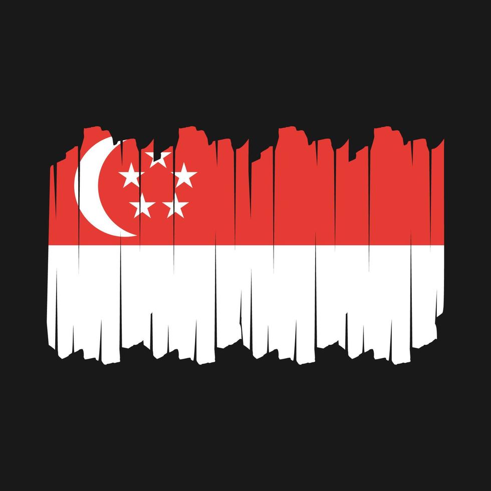 Singapore Flag Brush Vector Illustration