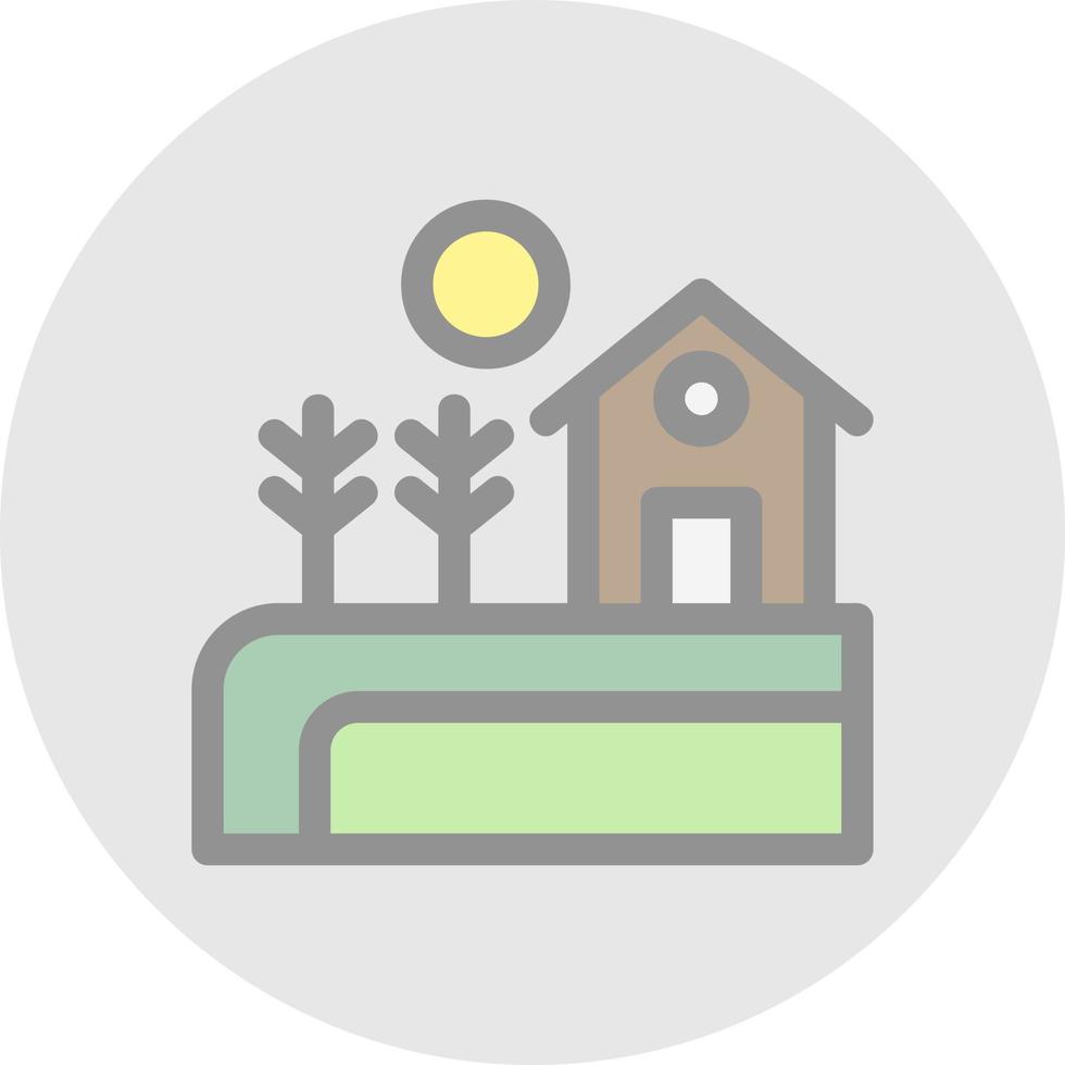 Fields Landscape Vector Icon Design