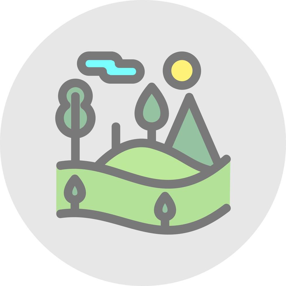 Forest Landscape Vector Icon Design