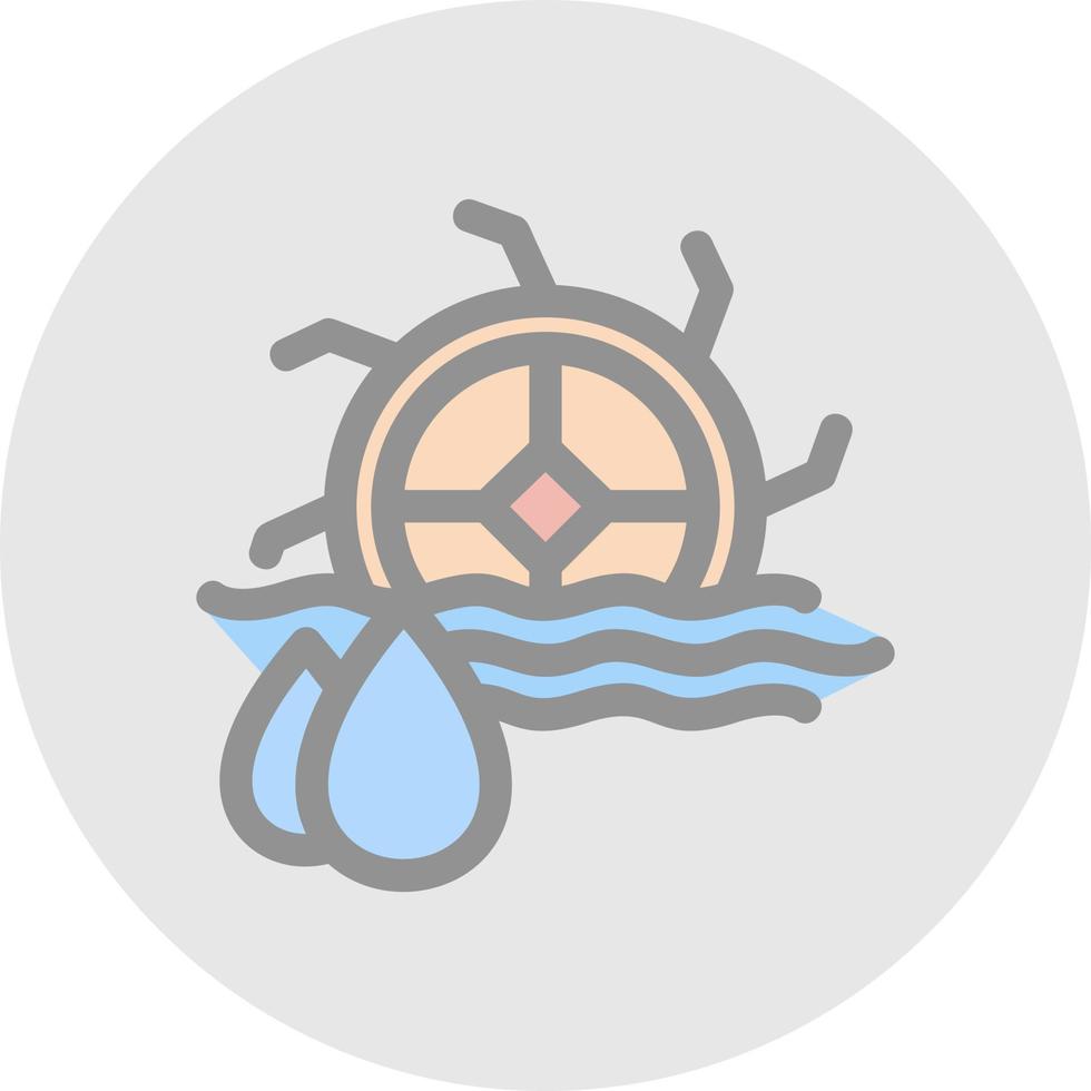 Water Mill Vector Icon Design