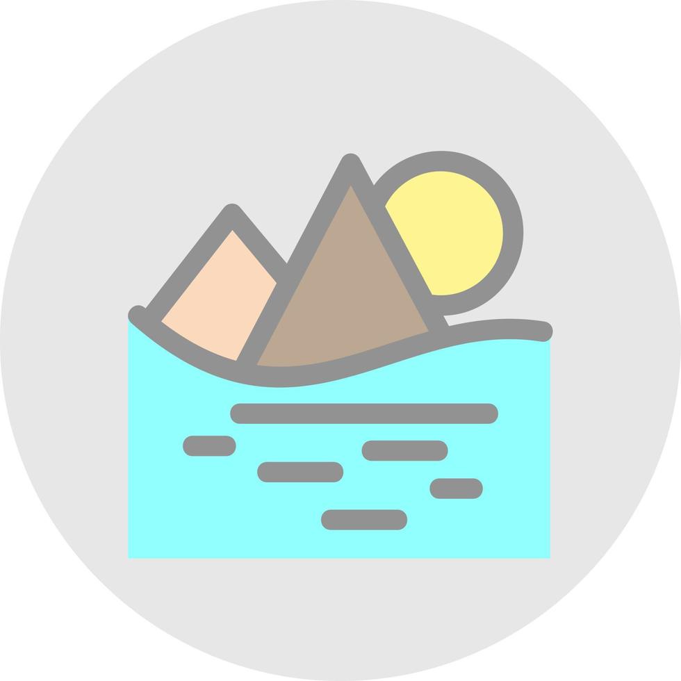 Sunset Landscape Vector Icon Design