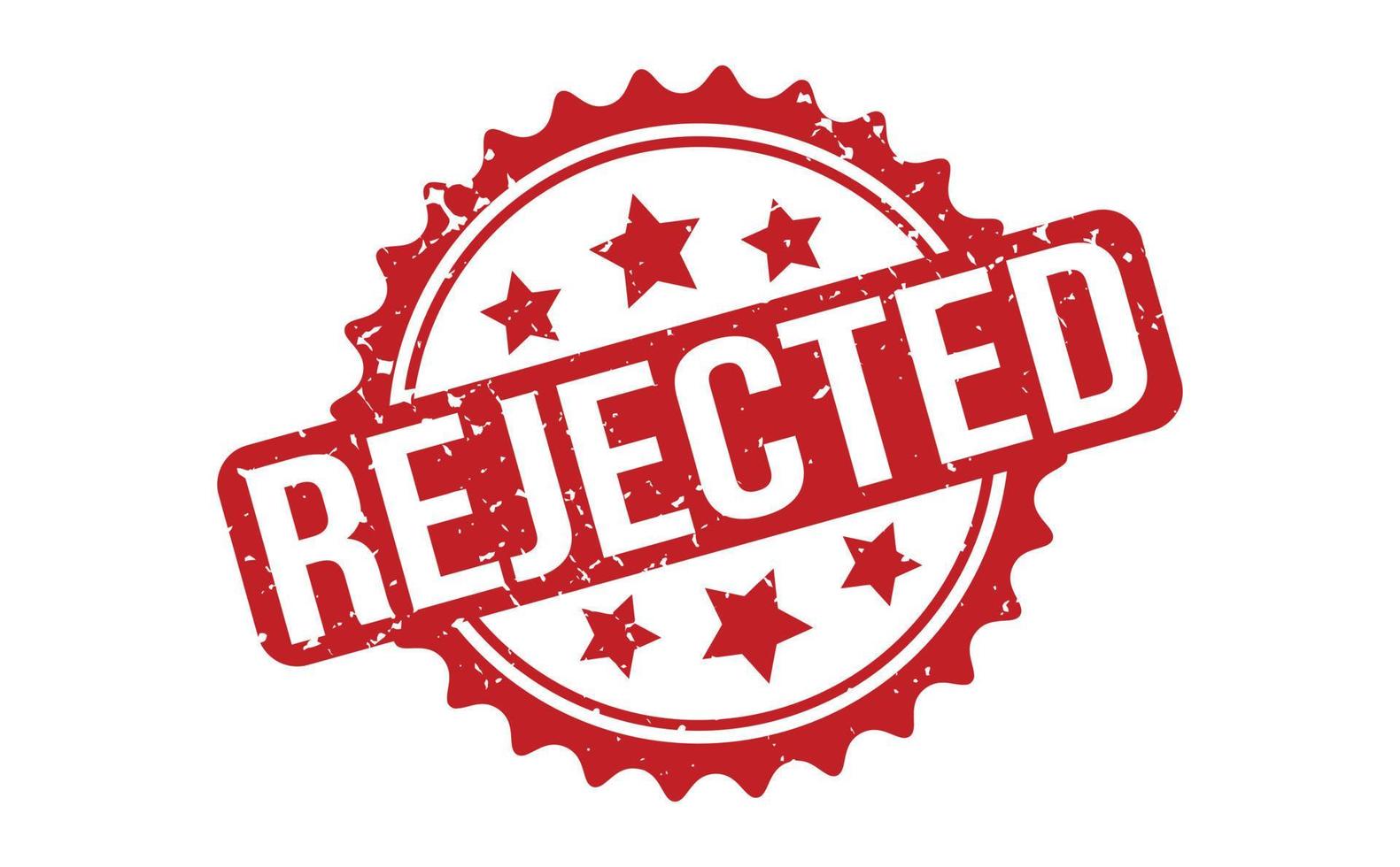 Rejected Rubber Stamp. Red Rejected Rubber Grunge Stamp Seal Vector Illustration - Vector