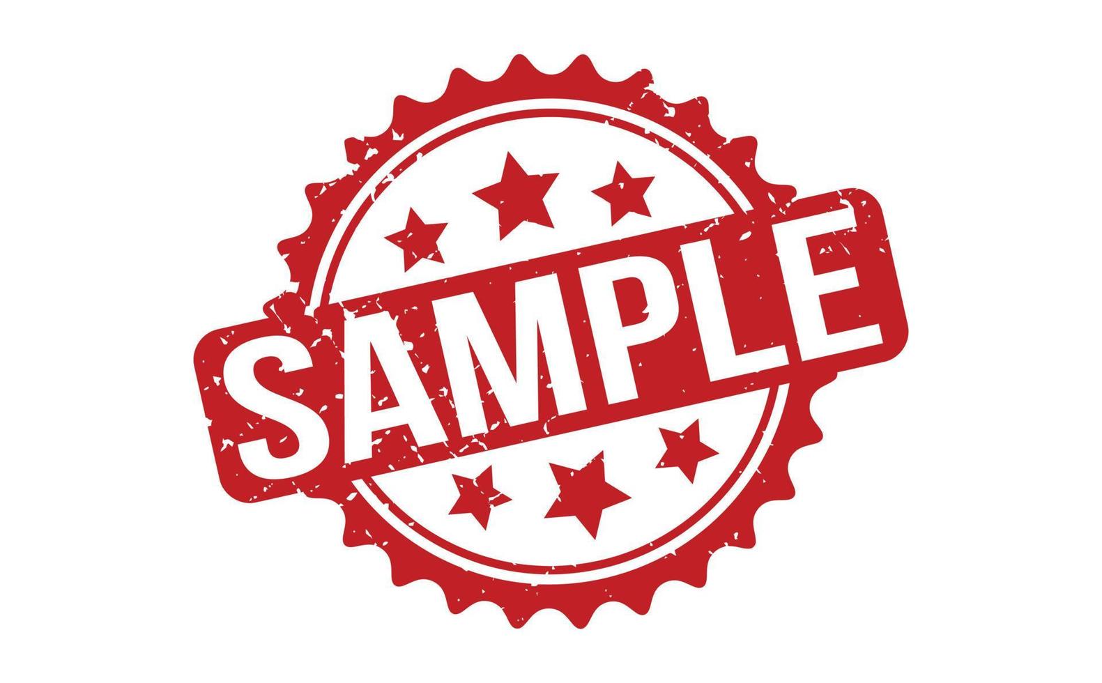 Sample Rubber Stamp. Red Sample Rubber Grunge Stamp Seal Vector