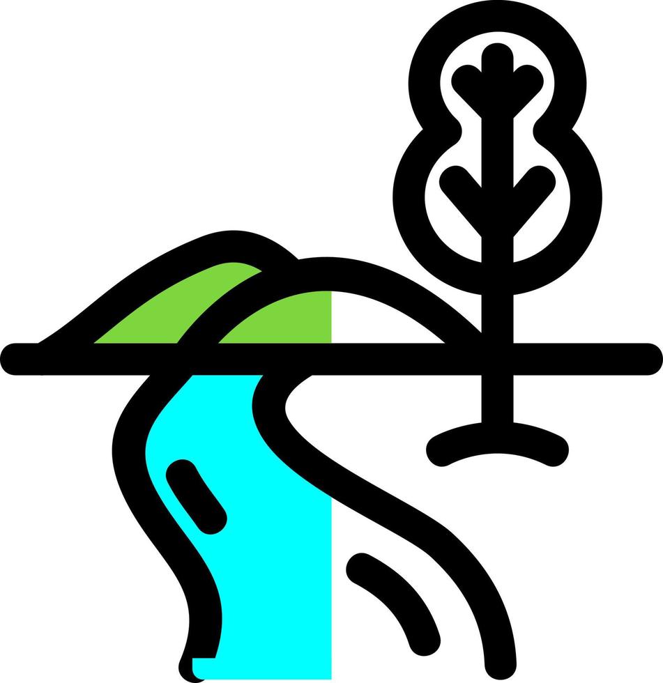 River Landscape Vector Icon Design