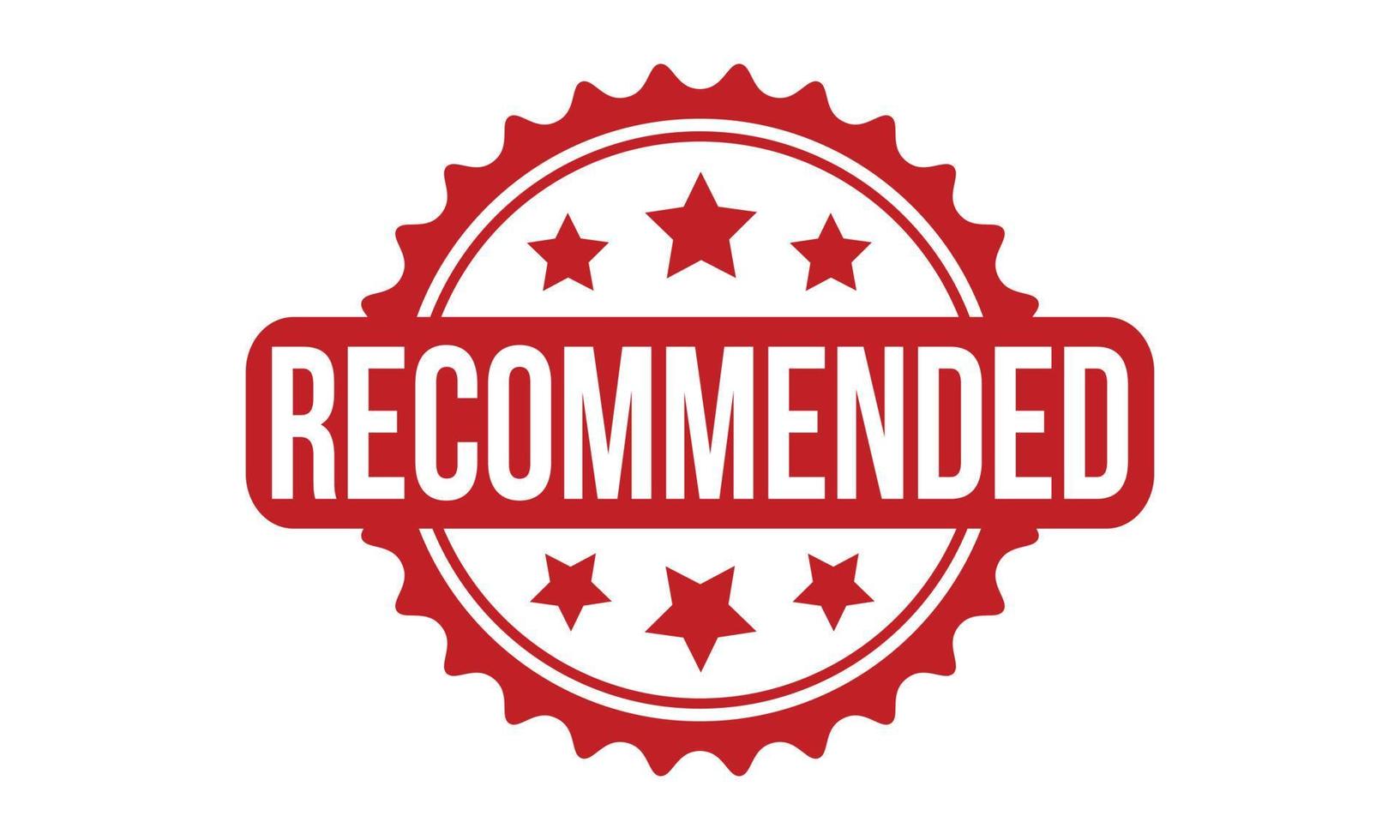 Recommended Rubber Stamp. Red Recommended Rubber Grunge Stamp Seal Vector Illustration - Vector