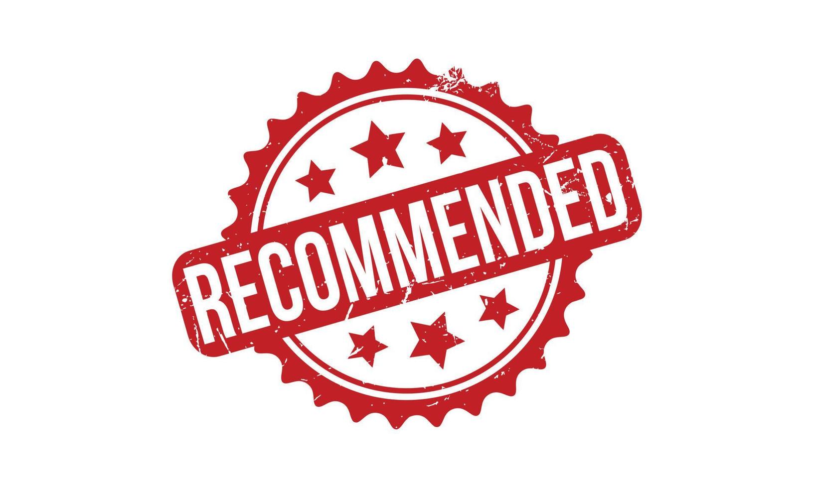 Recommended Rubber Stamp. Red Recommended Rubber Grunge Stamp Seal Vector Illustration - Vector