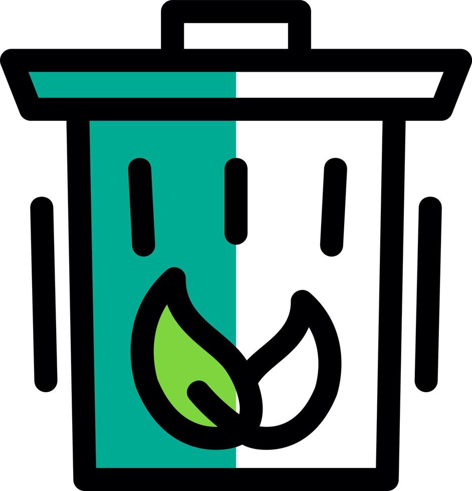 Eco Trash Bin Vector Icon Design
