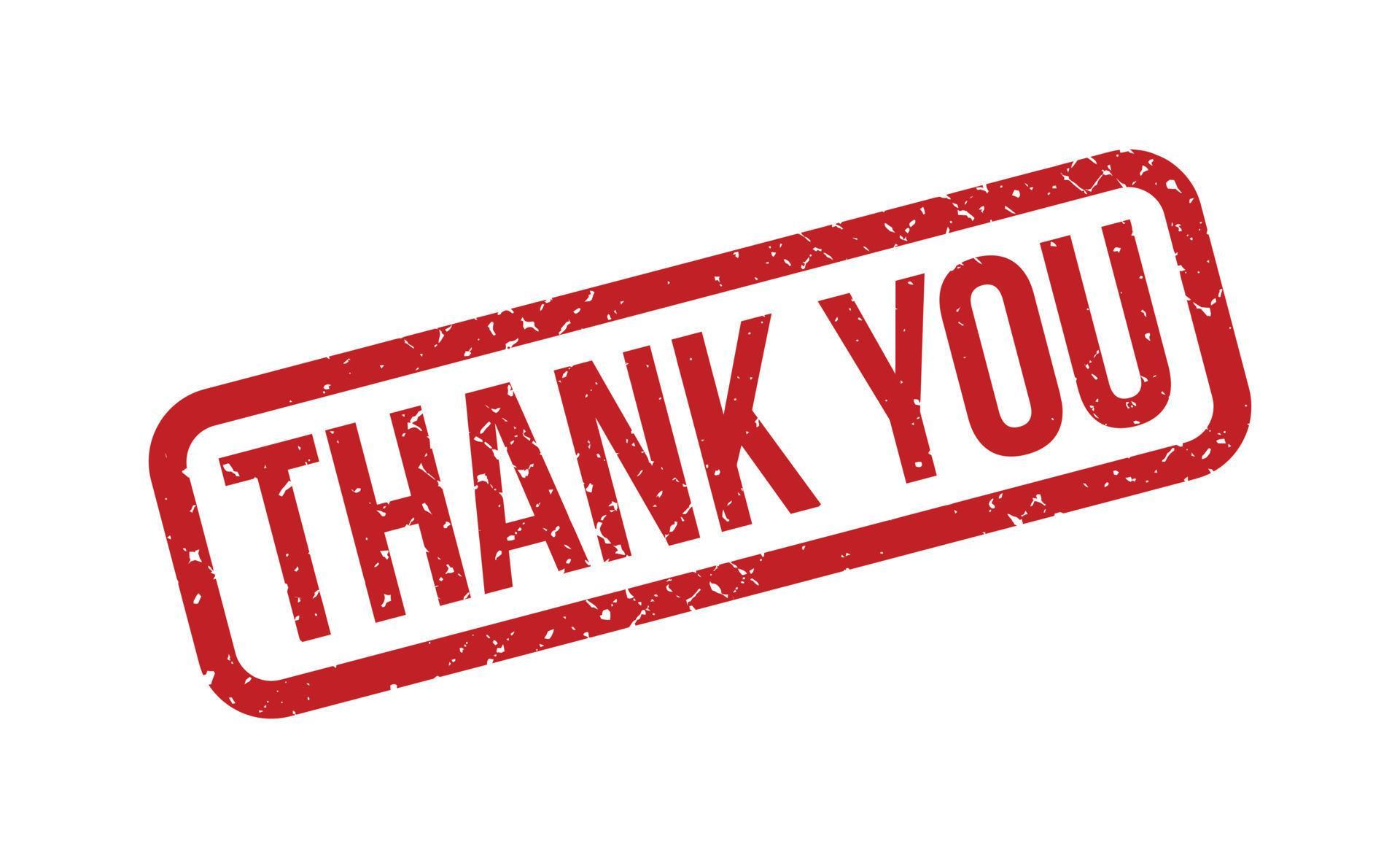 Thank You Rubber Stamp. Red Thank You Rubber Grunge Stamp Seal Vector