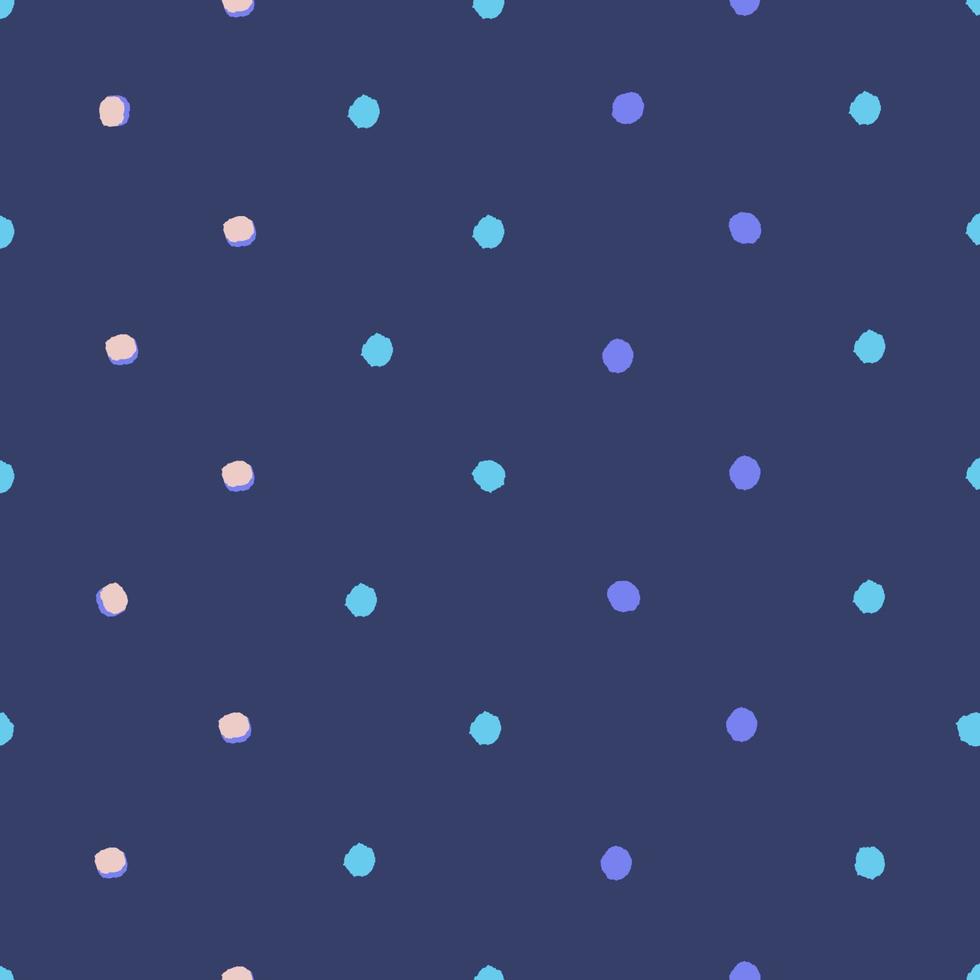 Vector seamless pattern with hand drawn black watercolor polka dots. Isolated on white. Clipping paths included.