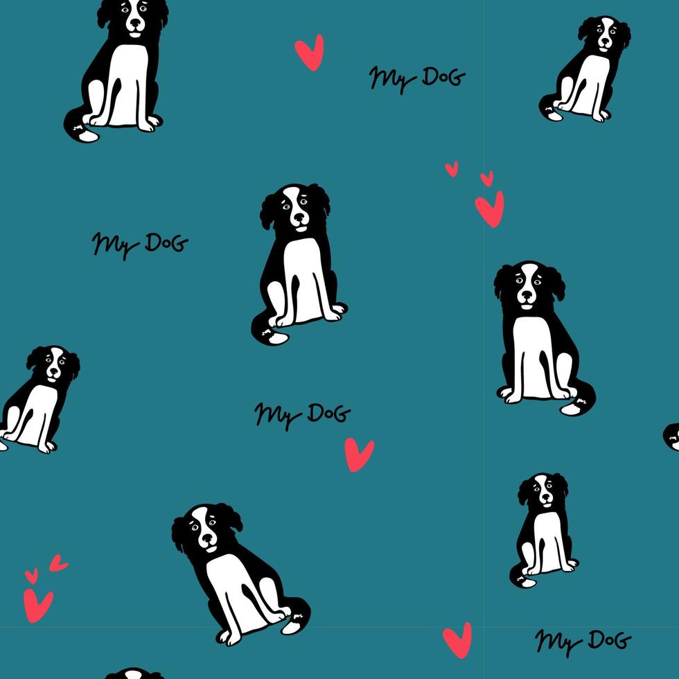 seamless pattern with funny creative dogs. Trendy vector background. Perfect for kids apparel,fabric, textile, nursery decoration,wrapping paper