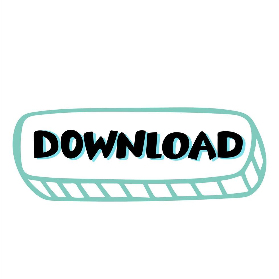 Vector DOWNLOAD button isolated on white. hand .