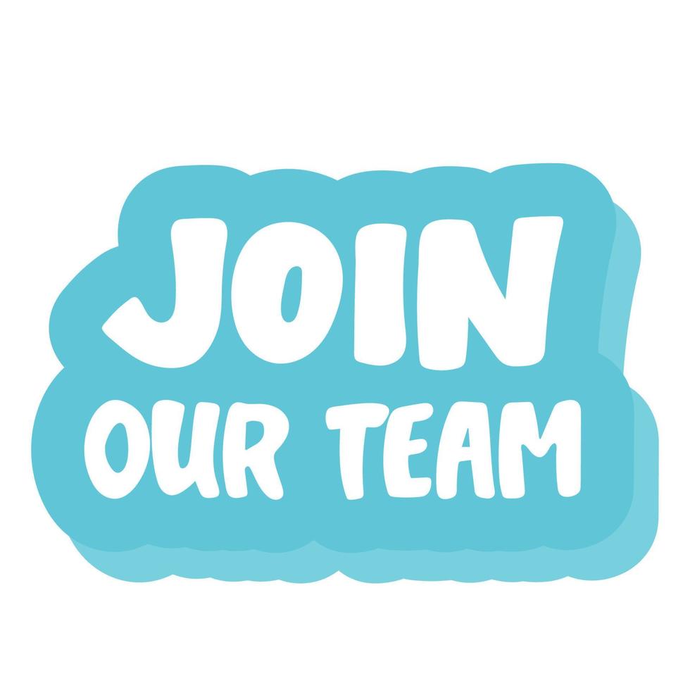 Join our team with sign vacant office chair white brush. Business recruiting concept with hand drawing style on yellow background. vector