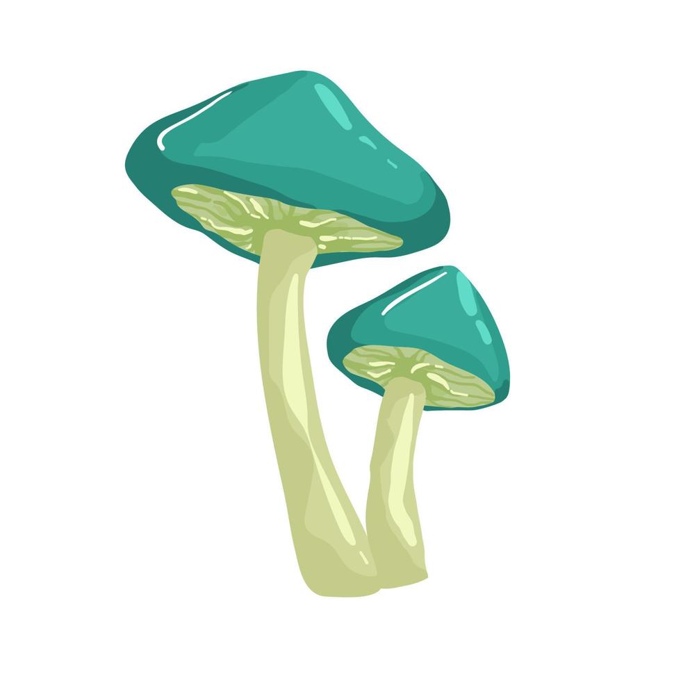 mushrooms in the hand drawing style. Psychedelic abstract mushrooms, hippie style. Vector illustration isolated on a white background.