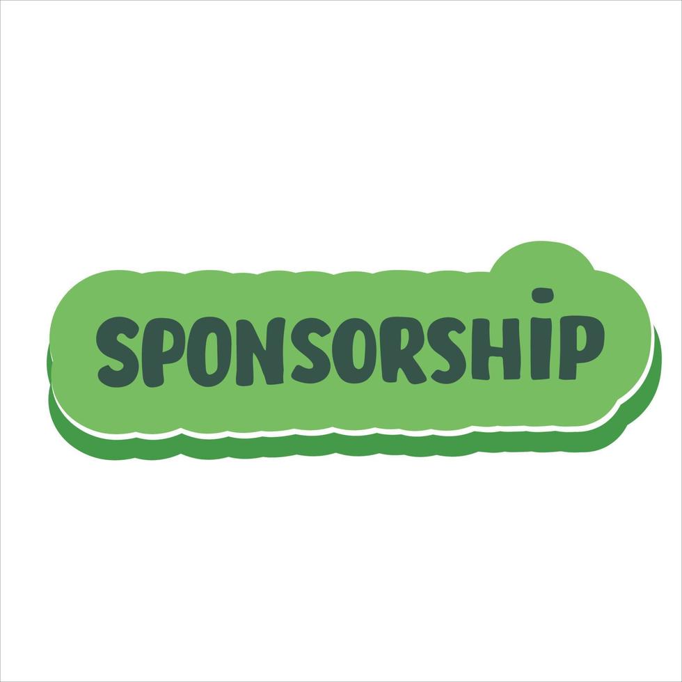 sponsorship hand drawing lettering word on white, vector