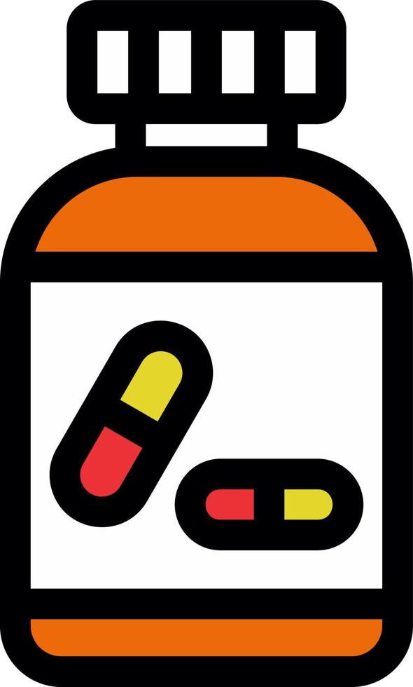 Pills Bottle Vector Icon Design
