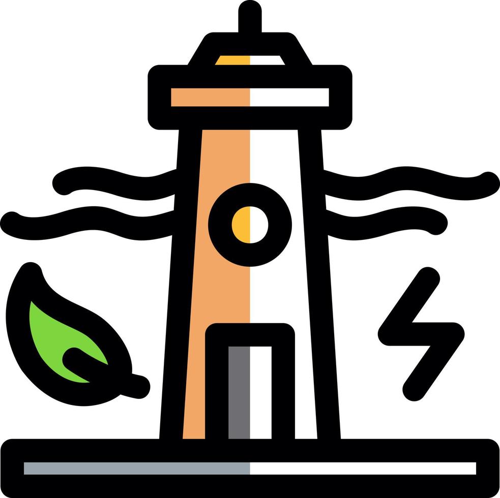 Tidal Power Vector Icon Design