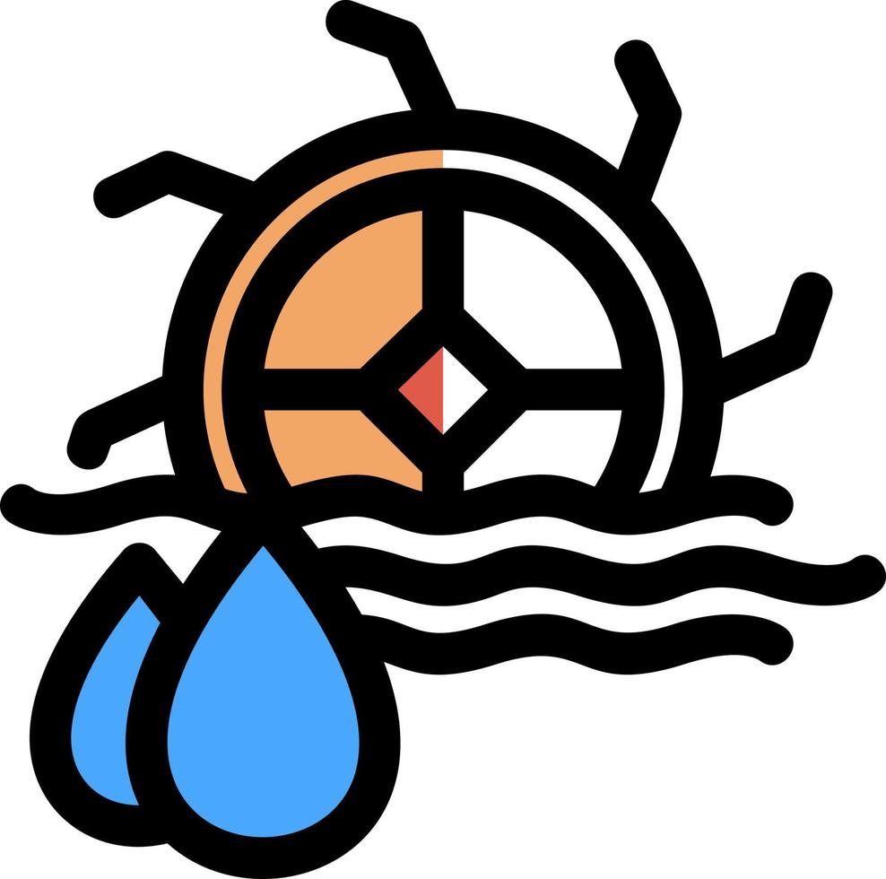 Water Mill Vector Icon Design