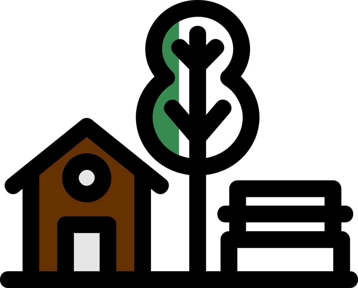 Village Landscape Vector Icon Design