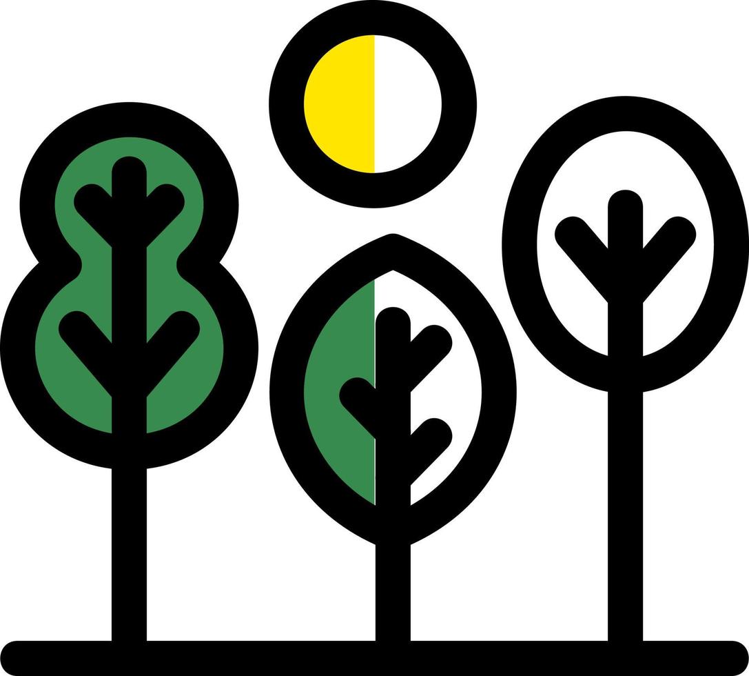 árbol paisaje vector icono diseño